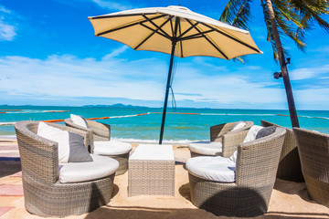 Umbrella and chair on the beach