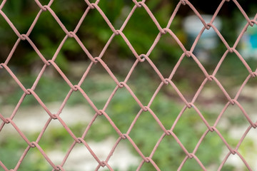 Naklejka premium Close up Steel mesh background. (Selective focus)