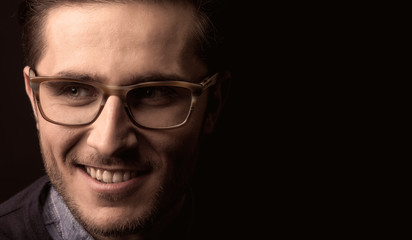 young man close up portrait