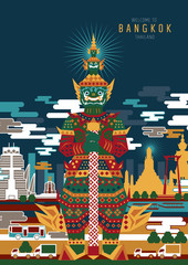 Bangkok Thailand city poster concept - vector illustration