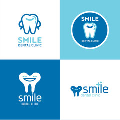 Vector logo dentistry. Set logotype for stomatology.