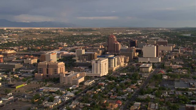 Wide orbit of downtown Albuquerque. Shot in 2008.