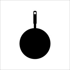 Black silhouettes of frying pan 