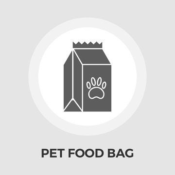 Pet food bag vector flat icon