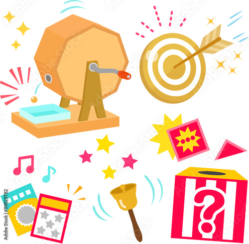 抽選 福引き くじ引きの大当たりイラストセット Aim Wall Mural A Logistock 抽選 福引き くじ引きの大当たりイラストセット Aim Wall Mural A Logistock