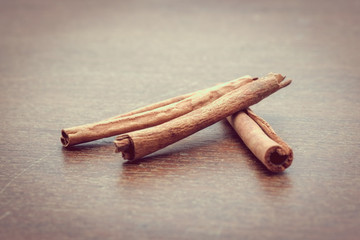 cinnamon sticks with filter effect retro vintage style
