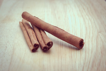 cinnamon sticks with filter effect retro vintage style