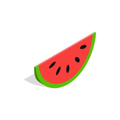 Watermelon icon in isometric 3d style isolated on white background. Friuts symbol