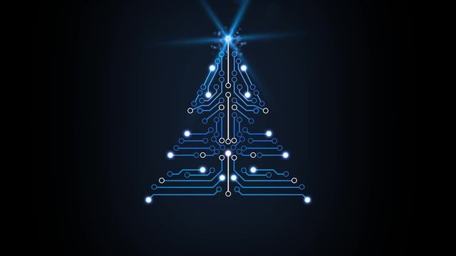 Christmas tree science fiction futuristic motion graphics