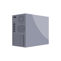 Fototapeta premium Back panel of central processing unit icon in cartoon style on a white background