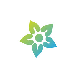  vector color flower and sun  icon logo vector ,healthy products
