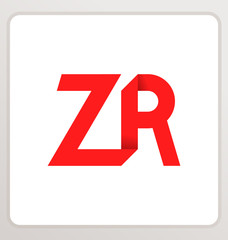 ZR Two letter composition for initial, logo or signature.