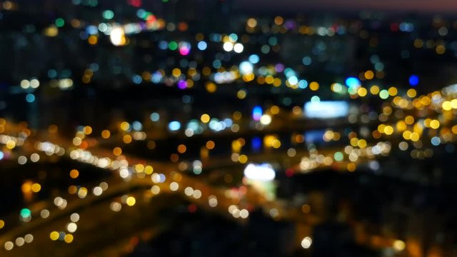 Blurred abstract background lights, beautiful cityscape. Ho Chi Minh city, Viet Nam