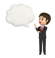 3D illustration character - A business man guides you.