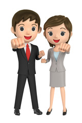 3D illustration character - The business men of the victory pose.