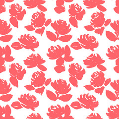 roses hand drawn seamless pattern