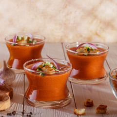  Spanish-style soup gazpacho made from tomatoes.