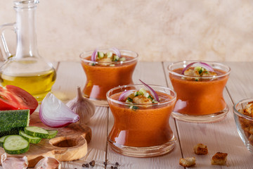  Spanish-style soup gazpacho made from tomatoes.