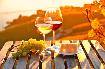 Wine and grapes. Lavaux, Switzerland