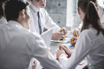 Business people working together