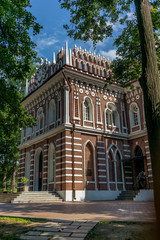 Entrance of the Opera House in the Tsaritsyno park in Moscow