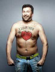 Funny man make declaration of love to you