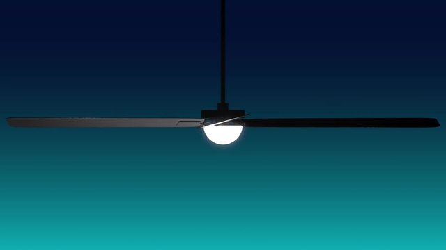 Ceiling lamp and rotating fan ProRes 444 with alpha 4K video, loop able