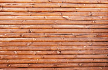 Wooden wall from logs
