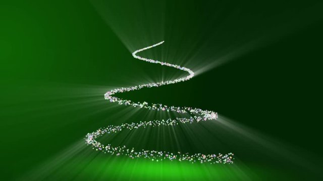 Albero di natale con fascio di particelle luminose