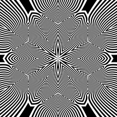 Abstract Striped Background. Black and White Vector Illustration.