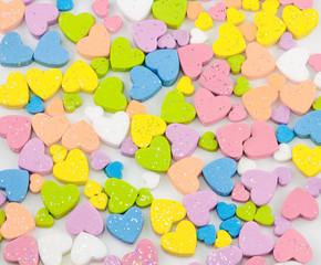 Studio image Valentine hearts Isolated on white