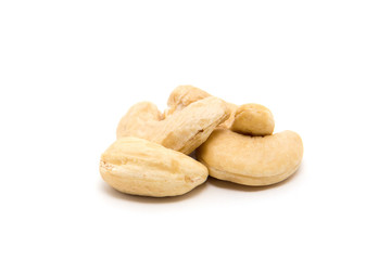 Cashew nuts isolated on white background