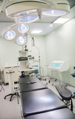 bright empty operating room in a hospital