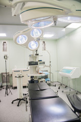 bright empty operating room in a hospital