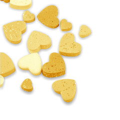 Studio image Valentine hearts Isolated on white