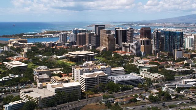 Over downtown Honolulu. Shot in 2010.