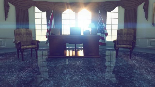 the office of the President in the white house render 3D