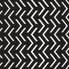 Vector Seamless Black And White Arrow Shape Geometric Pattern