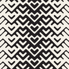 Vector Seamless Black And White Chevron Geometric Ethnic Pattern
