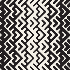 Vector Seamless Black And White Chevron Geometric Ethnic Pattern