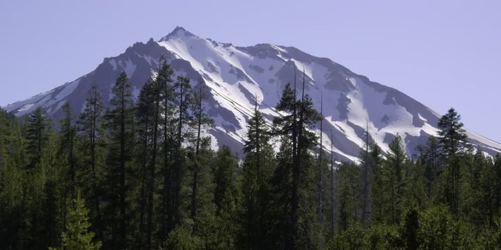 Mt. Lassen's snowy peak in Mt. Lassen Volcanic National Park, California