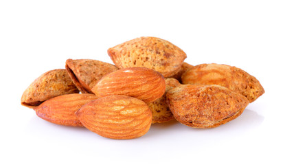 almonds isolated on white background