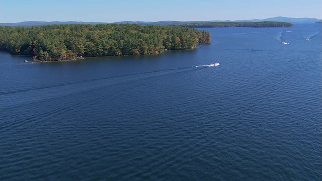 Flying over New Hampshire's Lake Winnipesaukee