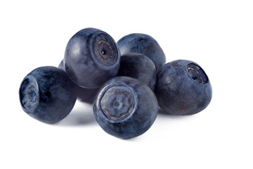 Blueberries on a white background