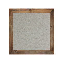 Fototapeta premium Old wooden frame isolated and have brown paper background.