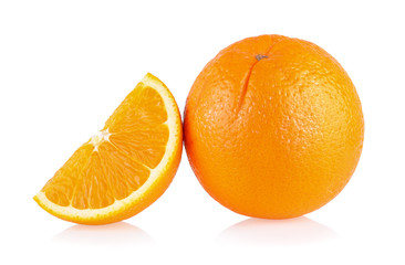 sweet ripe orange on white background