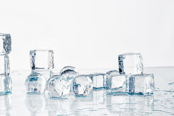 Ice cubes and balls