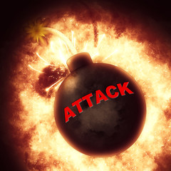 Attack Bomb Indicates Combat Fighting And Clashes