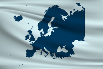 Flag of Europe. A map of Europe