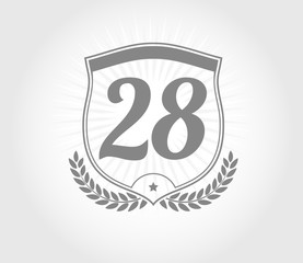 28 shield number design